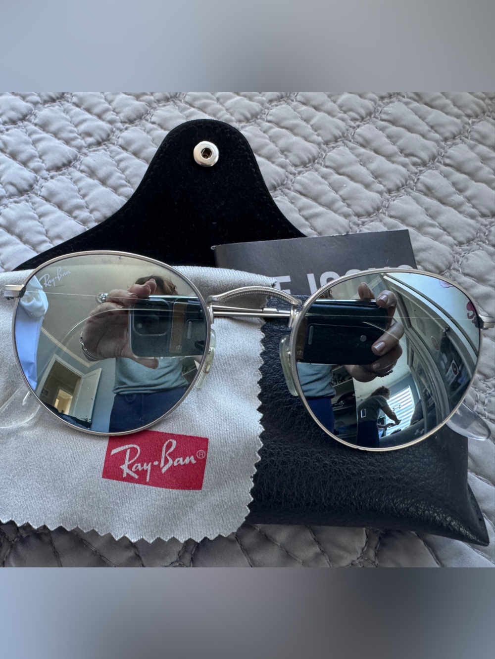 Ray-Ban RB3347 Silver Round Flash Lens Sunglasses - Picture 3 of 9